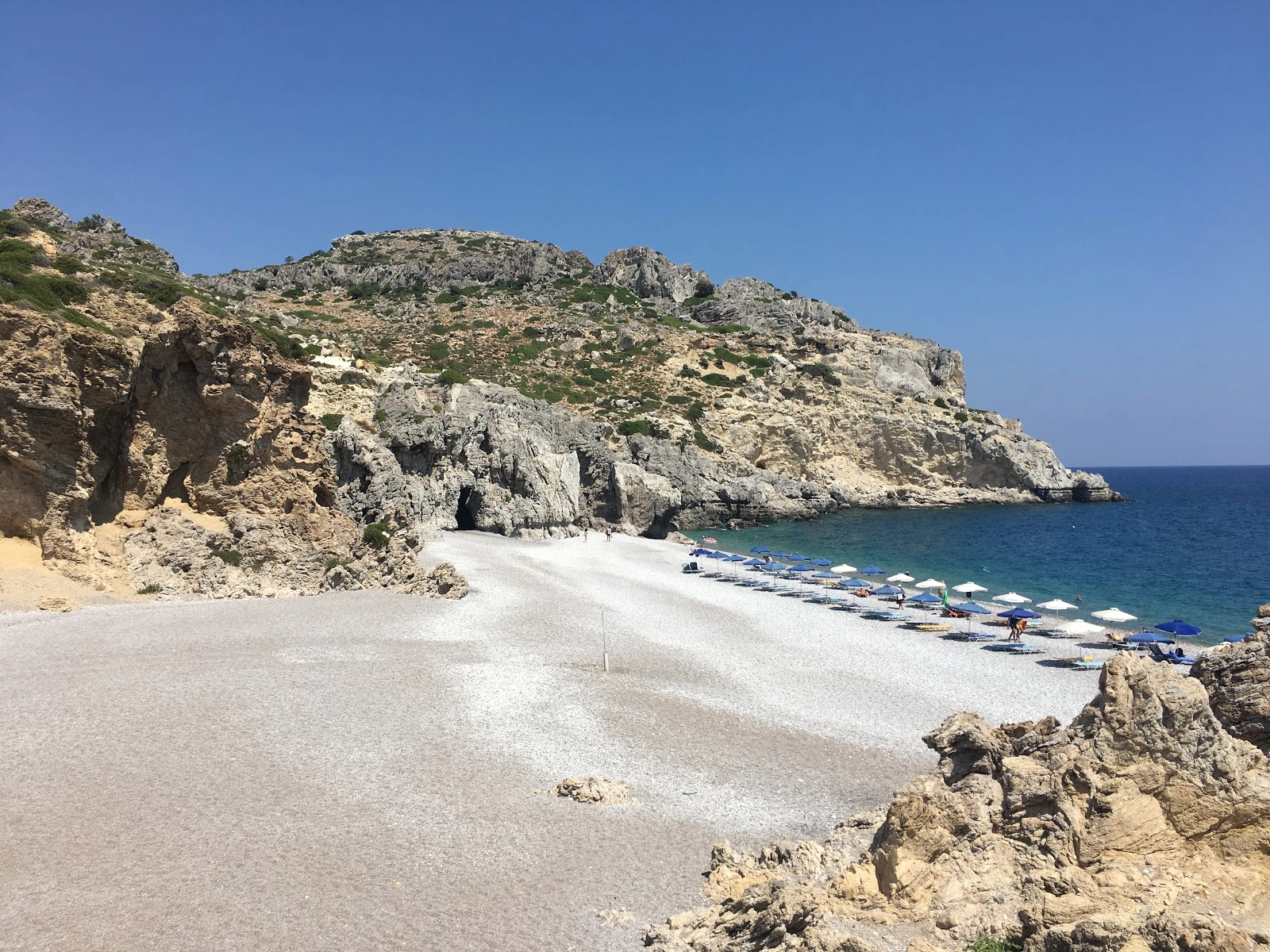 Traganou Beach: Caves, Pebbles & Parking